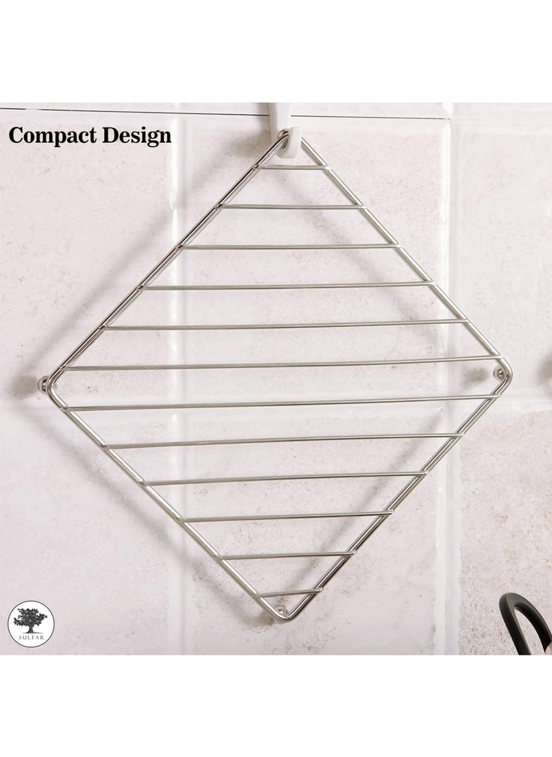 sulfar Sulfar Stainless Steel Hot Pan Grid , Hot Pan Holder, Hot Vessel Stand, Kitchen Rack, Dish Rack, Size Square (Silver) Pack of 3  - Image 3