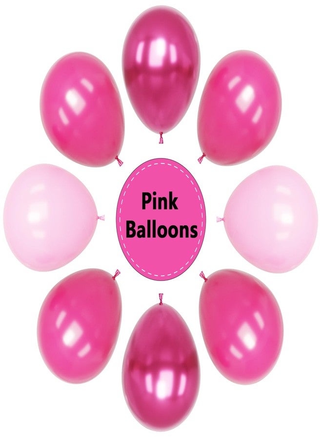 YMSZ Pink Balloons, 67 Pieces 12 Inch Hot Pink Balloons Metallic Chrome for Birthday, Baby Shower, Wedding, Valentine's Day and Princess Party Decoration - Image 3