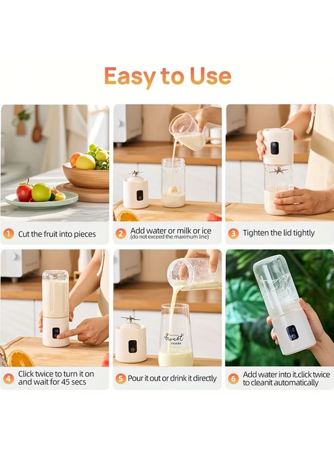 Green Portable Wireless Juicer Blender USB Rechargeable Digital Display 16 91oz - Image 4