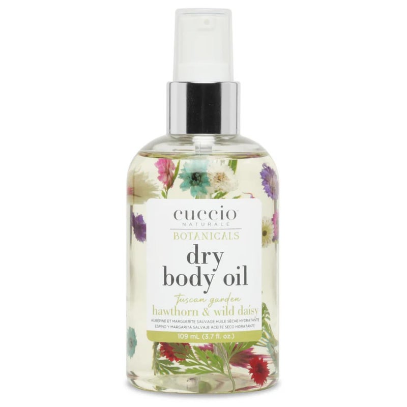 Cuccio Naturale Dry Body Oil - Tuscan Garden Hawthorn & Wild Daisy (3.7 oz) - Real Flower Infused, Fast Absorbing, Non-Greasy Moisturizer for Silky, Nourished Skin - Image 1