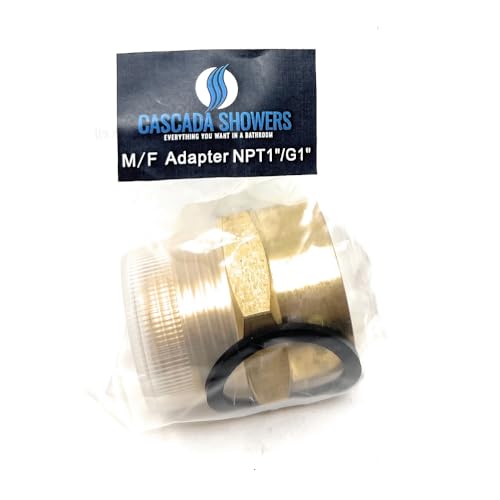 Cascada Showers G Thread (British BSPP) Female to NPT Thread Male Pipe Fitting Adapter - Lead-Free (1" x 1" (1 Piece)) - Image 3