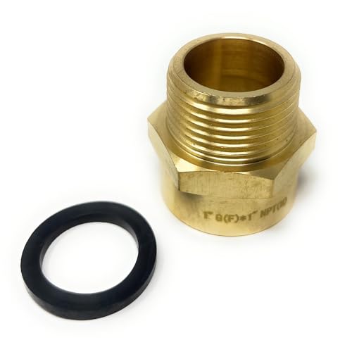 Cascada Showers G Thread (British BSPP) Female to NPT Thread Male Pipe Fitting Adapter - Lead-Free (1" x 1" (1 Piece)) - Image 1