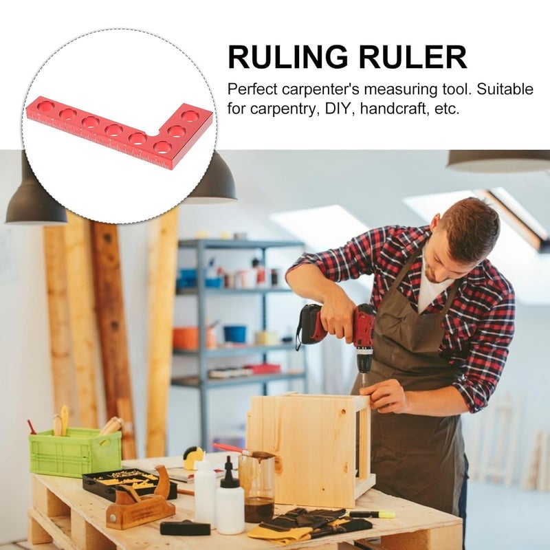 Aluminum Alloy Carpenter Square Metal Woodworking Ruler 90-Degree Right Angle Measuring Tool for Precision Layout and Construction Marking - Image 3