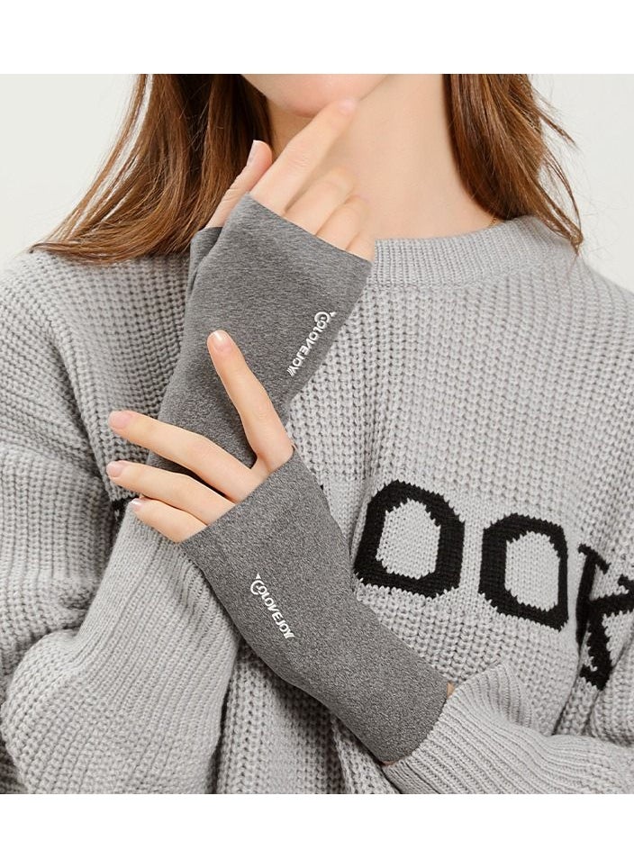 Golovejoy - Thin Windproof And Cold Proof Warm Leaky Finger Lady Gloves - Image 1