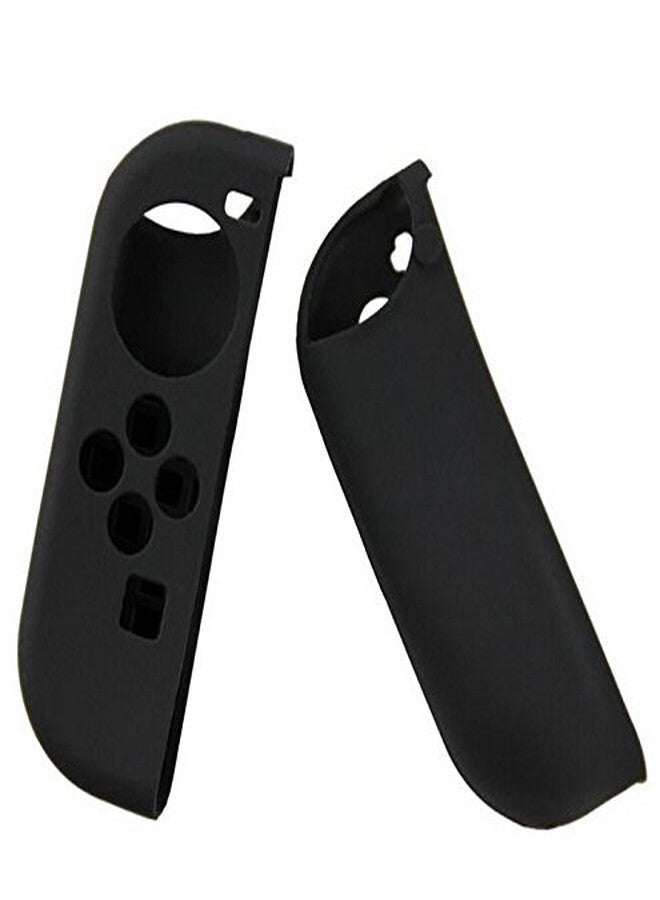 Ambertown 8 in 1 Silicone Protective Skin Soft Shell Case with Thumbsticks Grips Caps Cover for Switch Controller Skin Black - Image 3