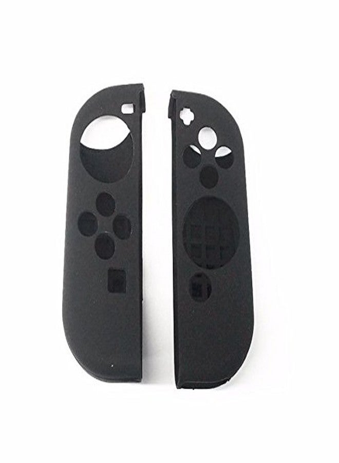 Ambertown 8 in 1 Silicone Protective Skin Soft Shell Case with Thumbsticks Grips Caps Cover for Switch Controller Skin Black - Image 5