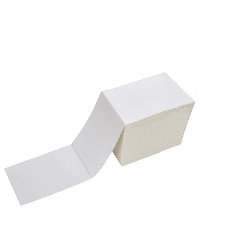 Immuson 4 x 6 Direct Thermal Shipping Labels with Perforations Pack of 500 Thermal Labels Permanent Adhesive White Mailing Fanfold Label for Thermal Printer