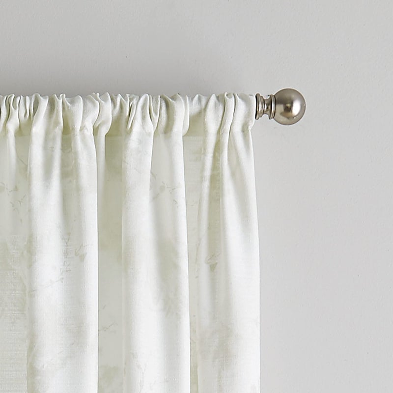 CHF Watercolor Floral Print Single Curtain Panel - Flip Over Rod Pocket Design - 50" x 63", Aqua - Image 3