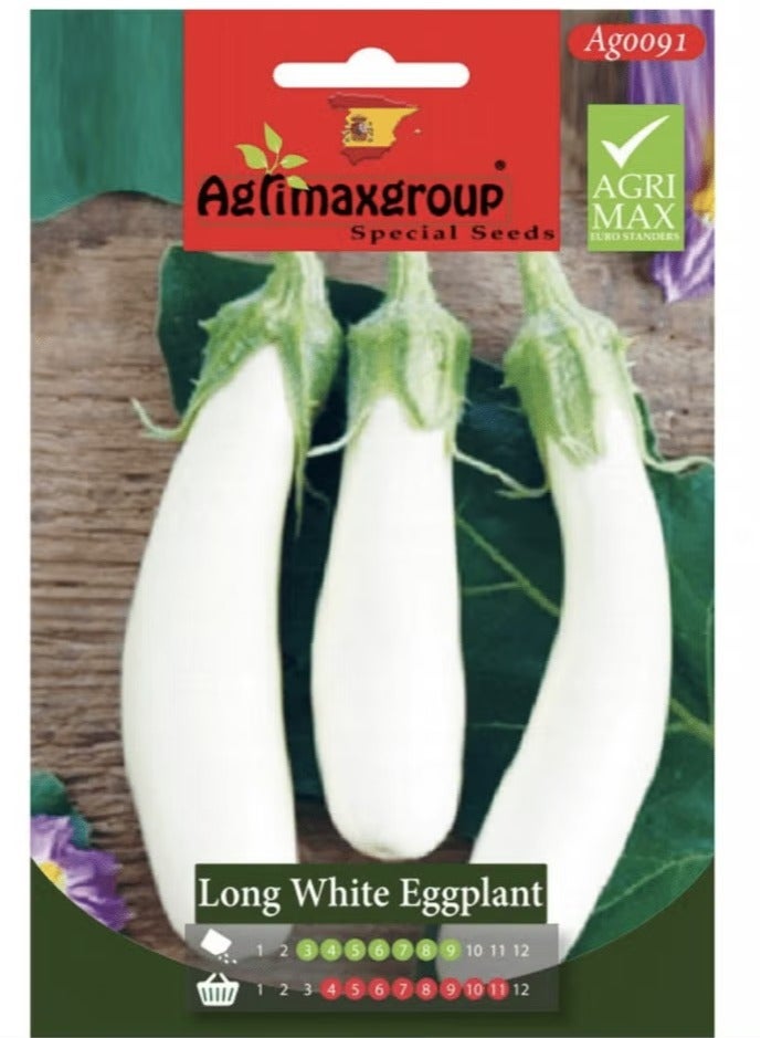 Generic Long White Eggplant Premium Quality Seeds by Agrimaxgroup®"Garden Care" 