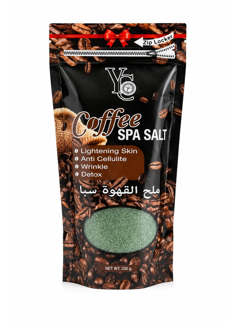 YC Coffee Spa Salt Detoxifying Body Scrub & Exfoliating Bath Salt, 330g - Image 1