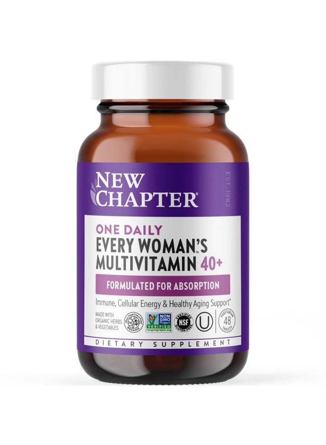 New Chapter Women's Multivitamin 40 plus for Energy, Healthy Aging + Immune Support with 20+ Nutrients -- Every Woman's One Daily 40+, Gentle on the Stomach, 48 Count - Image 1