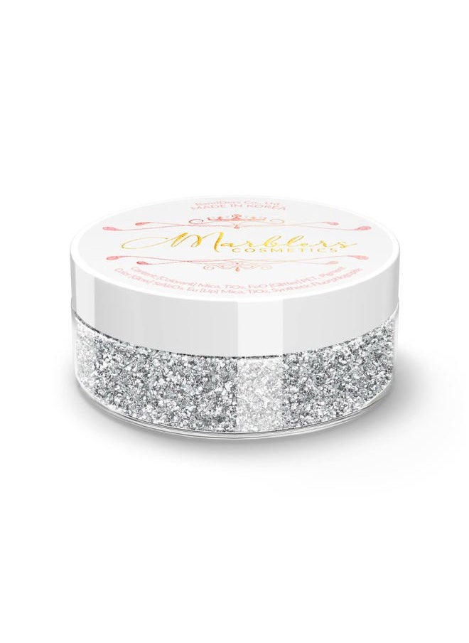 MARBLERS - Twinkle Face & Body Glitter [Silver] 0.18oz (5g) | Fine | Non-Toxic | Vegan | Cruelty-Free | Ethically Sourced | Festival Makeup | Eye, Hair, Nail, Eyeshadow | Cosmetic Grade - Image 1