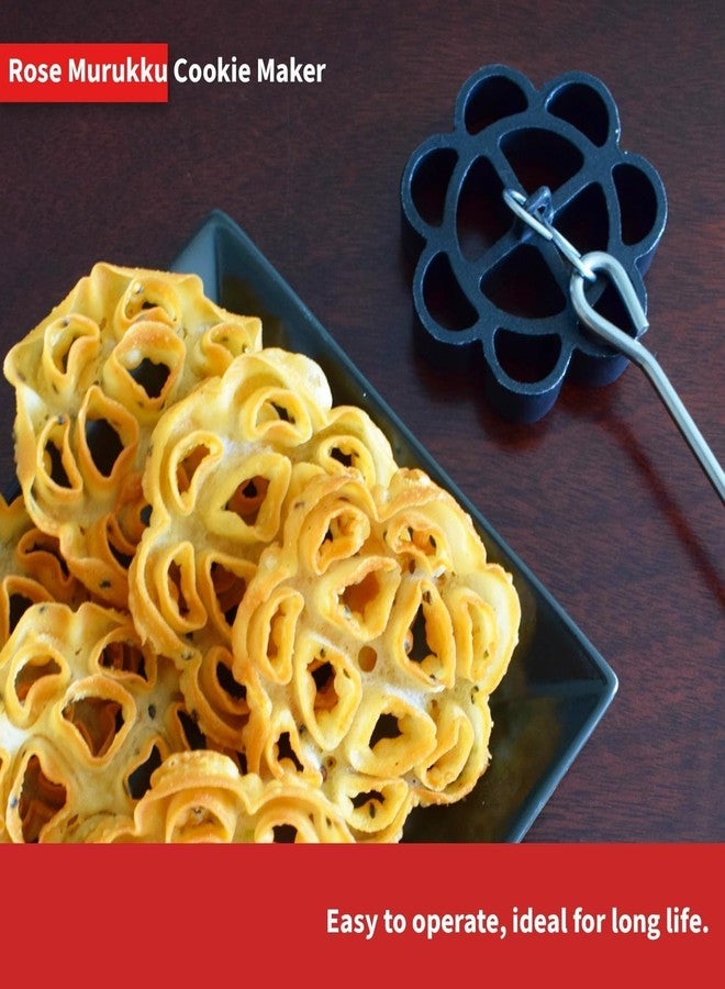 SBA PRIME Stainless Steel Achu Murukku Maker | Achappam & Rose Cookies Mold | Traditional Murukku Aachu Frying Tool with Handle (Pack of 1) - Image 5