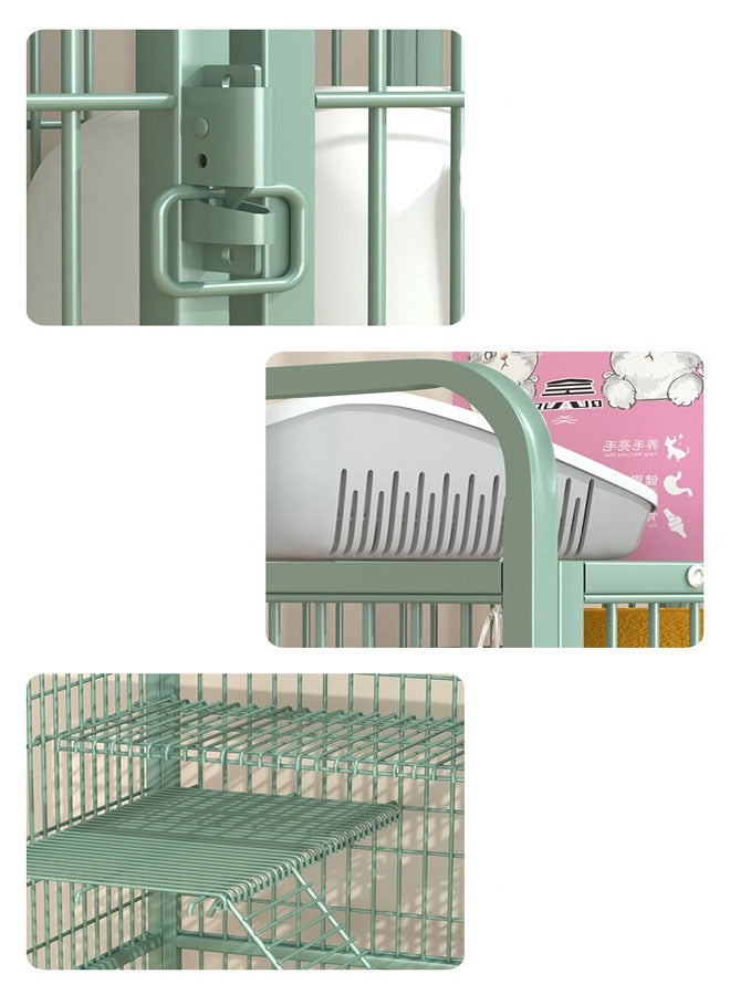 Stackable Heavy Duty Luxury Foldable Pet Cage with Wheels and Door - Image 5