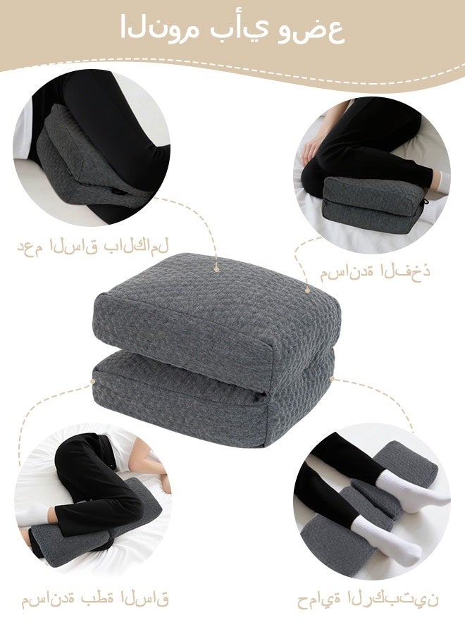 KAKIBLIN Knee Pillow for Side Sleepers Orthopedic Leg Pillow for Back Pain Relief, Memory Foam Knee Support Cushion for Joint & Muscle Pain, Comfortable Between Legs Pillow for Women & Men - Image 2