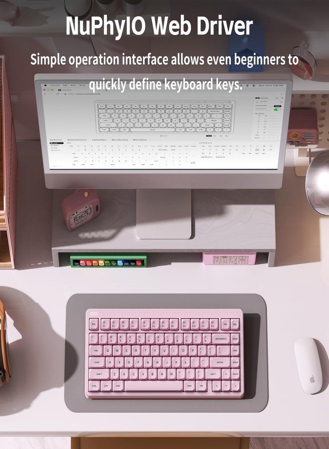 NuPhy Node75 Wireless Mechanical Keyboard, 75% Hot Swappable Custom Keyboard, 84 keys Computer Gaming Keyboards, Supports Touch Gestures, PBT Keycaps, RGB Backlit, Bluetooth/2.4GHz/USB-C - Image 3