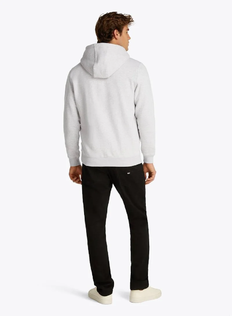 تومي جينز هودي ناعم بنمط ممشط بسحّاب