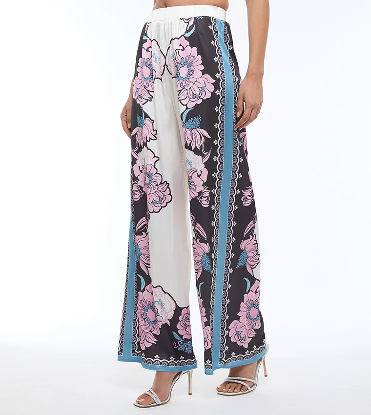 BCBG BCBG PLACEMENT PRINTED COLOUR BLOCK PANTS