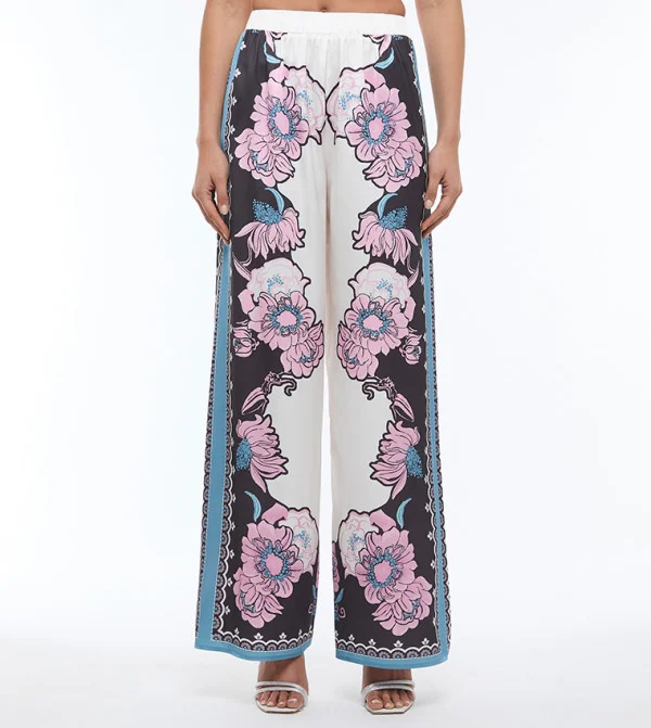 BCBG BCBG PLACEMENT PRINTED COLOUR BLOCK PANTS