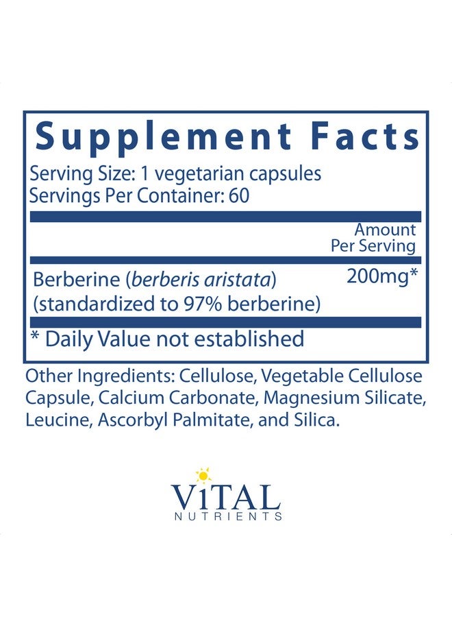 Vital Nutrients بيربرين يدعم وظيفة الأمعاء الصحية ويساعد في الحفاظ على مستويات الدهون الثلاثية الطبيعية 60 كبسولة نباتية لكل زجاجة 200 ملغ - Image 3