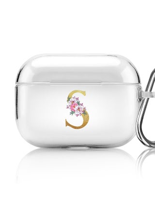 Classic Clear printed Case for Apple Airpods Pro Soft TPU Gel Thin Transparent Flexible Cover - Custom Monogram Initial Letter Floral Pattern Alphabet - S (Clear ) - pzsku/ZA58A1E6ADB404CC002DDZ/45/_/1697116245/e3bae799-d883-42ae-a0f2-84d0e3651852