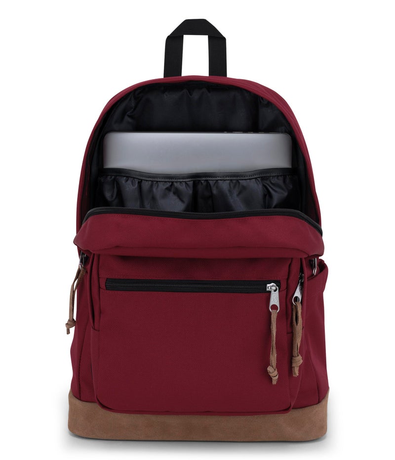 JanSport Right Pack Backpack - Durable Daypack with Padded 15" Laptop Sleeve, Spacious Main Compartment & Integrated Water Bottle Pocket - Russet Red - Image 5