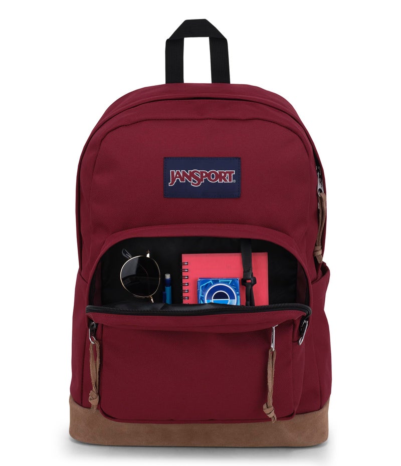 JanSport Right Pack Backpack - Durable Daypack with Padded 15" Laptop Sleeve, Spacious Main Compartment & Integrated Water Bottle Pocket - Russet Red - Image 4