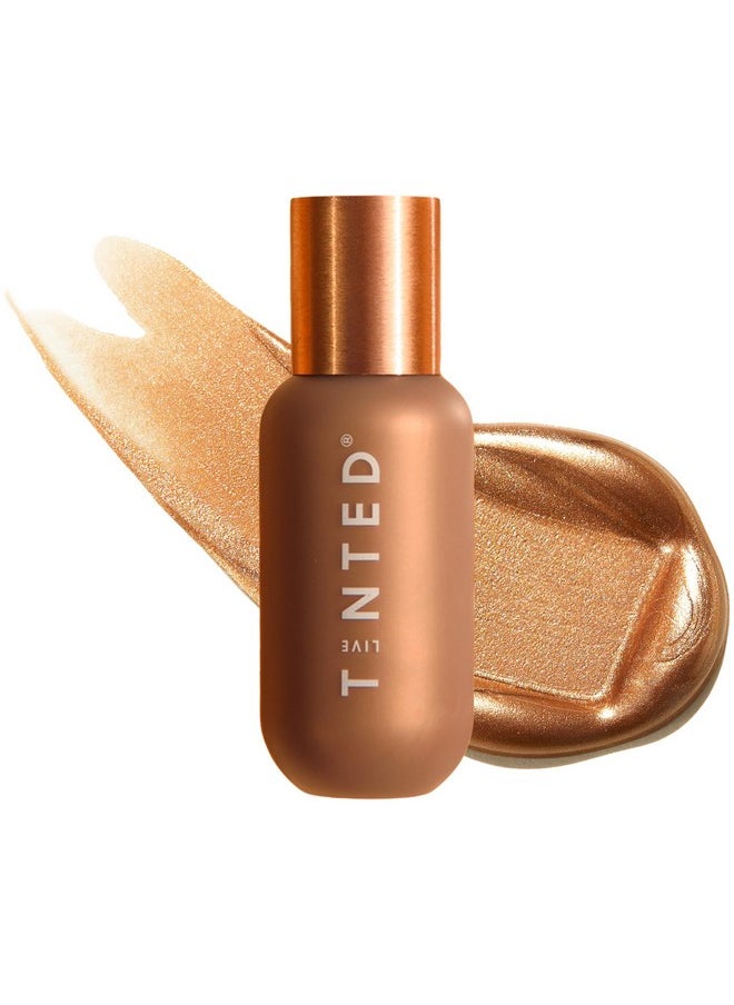 Live Tinted قطرات هايلايتر سائلة من لايف تينتد هيوجلو - هايلايتر خفيف الوزن غني بالسيروم، تركيبة غير دهنية لإشراقة طبيعية وترطيب متقدم، لون داسك، 50 مل/1.7 أونصة سائلة  - Image 1