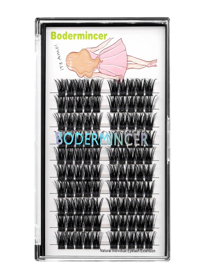Bodermincer 100 Clusters/box Home Eyelash Extension Thick Segmented 3D Effect Glue Bonded Individual Eyelash Extension Eyelashes Bunches Professional Makeup False Eyelashes (14MM) - Image 4