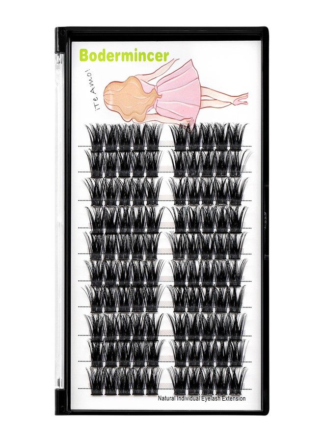 Bodermincer 100 Clusters/box Home Eyelash Extension Thick Segmented 3D Effect Glue Bonded Individual Eyelash Extension Eyelashes Bunches Professional Makeup False Eyelashes (14MM) - Image 5