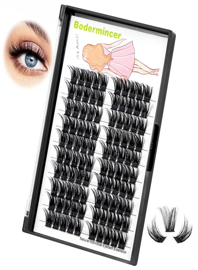 Bodermincer 100 Clusters/box Home Eyelash Extension Thick Segmented 3D Effect Glue Bonded Individual Eyelash Extension Eyelashes Bunches Professional Makeup False Eyelashes (14MM) - Image 3