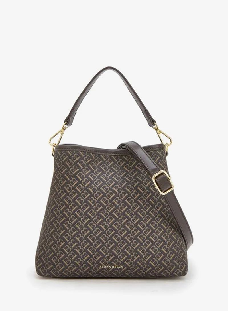 Monogram Print Tote Bag With Detachable Strap