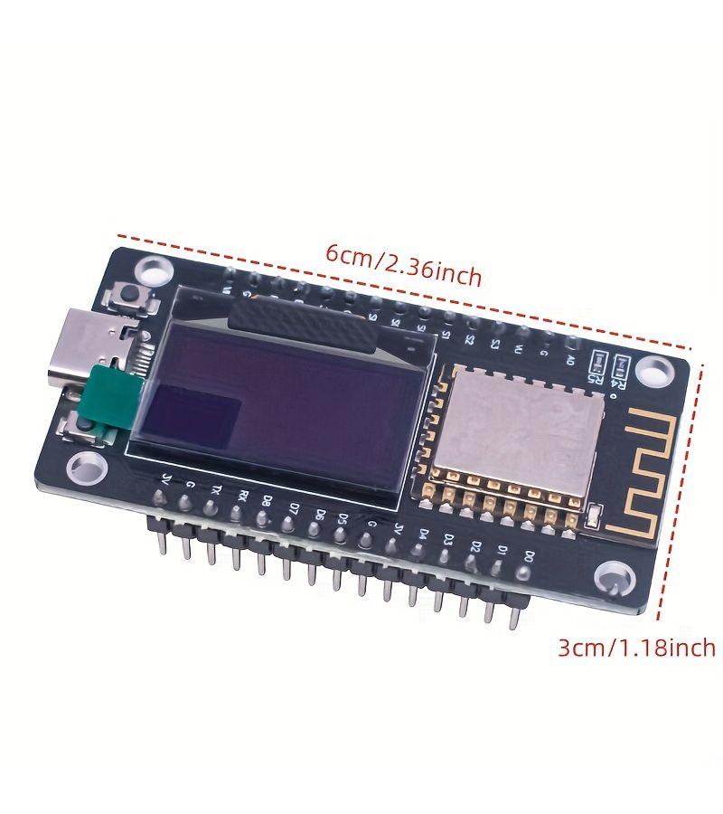 لَوْحَة تَطْوِير ESP8266 V3 مَزَوَّدَة بِشَاشَة OLED قِيَاس 0.96 بوصَة، وَحْدَة اسْتِشْعَار، CH340، ESP 12F، نَوْع لَحَام، قِطْعَتَان، مُنَاسِبَة لِـ Arduino و Micropython. - Image 2