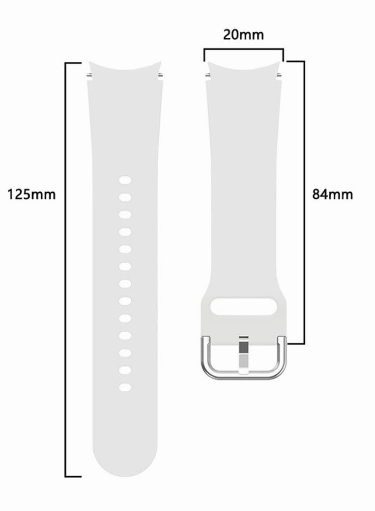 Motim Soft Silicone Watch Replacement Band, Sport Band for Galaxy Watch 4/5/6/7, Width 20mm, Adjustable 40mm/44mm 42/46mm, Quick Release Watch Strap - Image 4