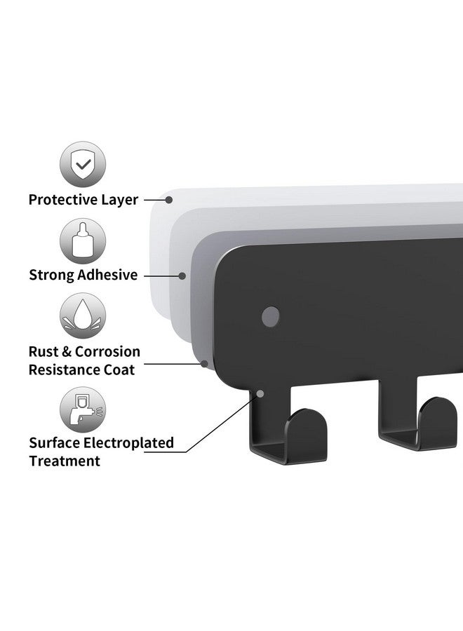 حامل مفاتيح من بيك بيف، عبوة واحدة، لاصق حائط، خطافات مفاتيح مع 8 خطافات مثبتة على الحائط، حامل مفاتيح أسود للديكور على الحائط، بدون مثقاب، مناسب لغرفة المعيشة والمطبخ والمكتب - Image 3