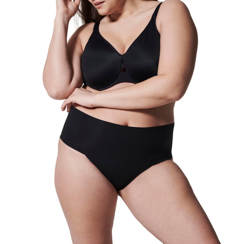 SPANX Undie-Tectable Thong - Comfortable Core Control - Invisible Shapewear Thong - Women's No Show Thong Underwear - Very Black - X-Small - Image 1