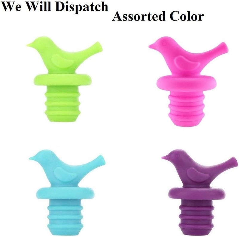 Karp Silicone Bird Wine Stopper (Set of 3, Assorted Color) - Image 3