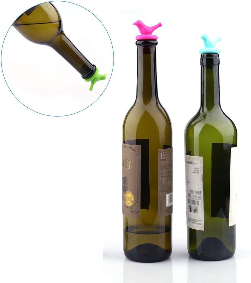 Karp Silicone Bird Wine Stopper (Set of 3, Assorted Color) - Image 4