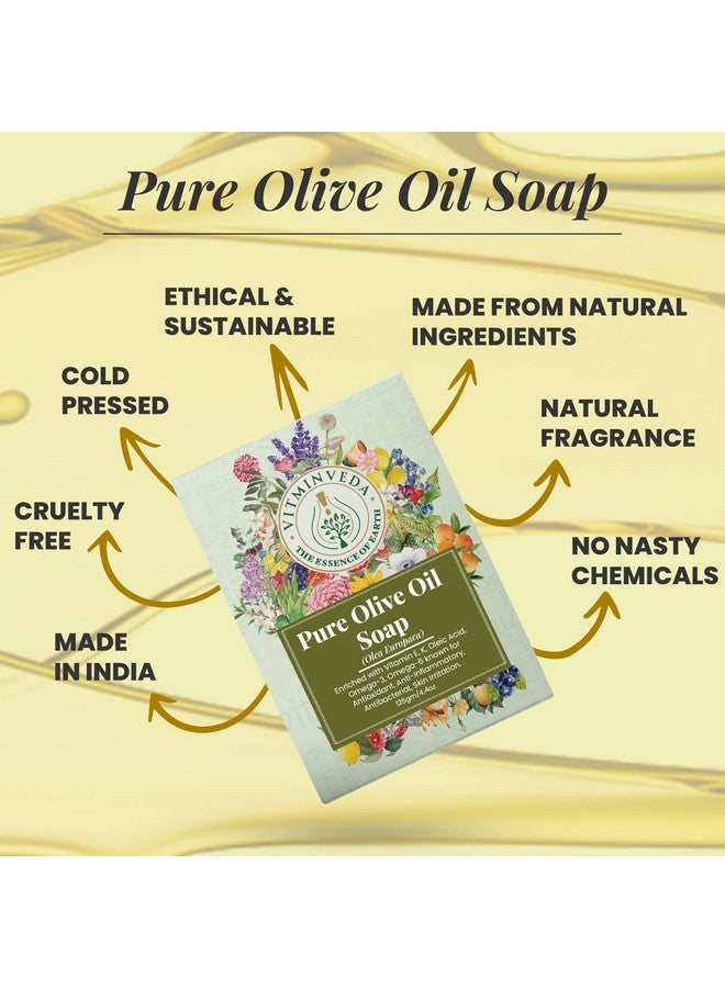 VITMINVEDA Olive Soap, Olive Oil Soap (125gm Pack of 3) | Luxury Premium Soap | Natural Soap | Handmade Organic Soap | Paraben & Chemical Free | Bath Soap for Men Women - Image 4