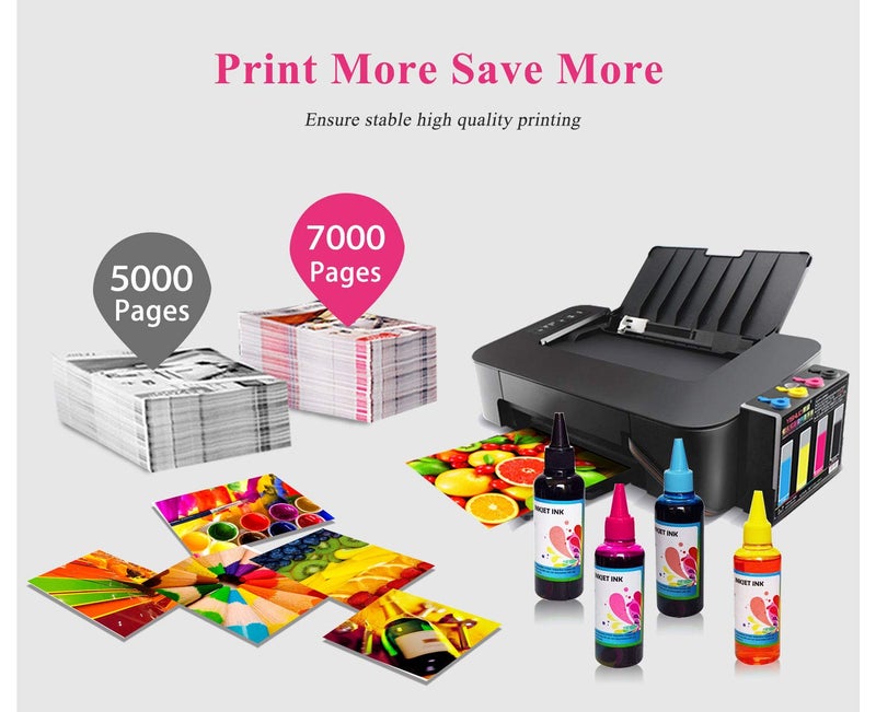 Aomya Ink Refill Kit 250ml Black Universal Dye Bulk Ink for Canon HP Epsn Brother Inkjet Printers Refillable Cartridge CISS CIS System (9 oz) with Syringe&Glove… - Image 4