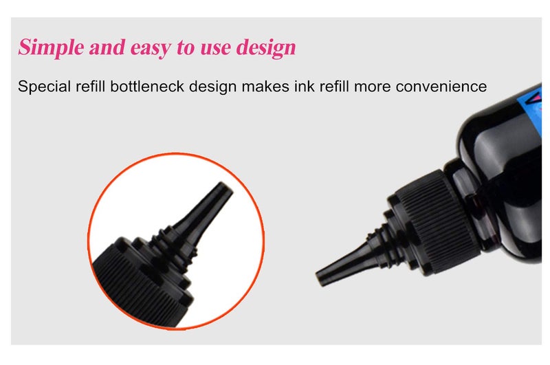 Aomya Ink Refill Kit 250ml Black Universal Dye Bulk Ink for Canon HP Epsn Brother Inkjet Printers Refillable Cartridge CISS CIS System (9 oz) with Syringe&Glove… - Image 5