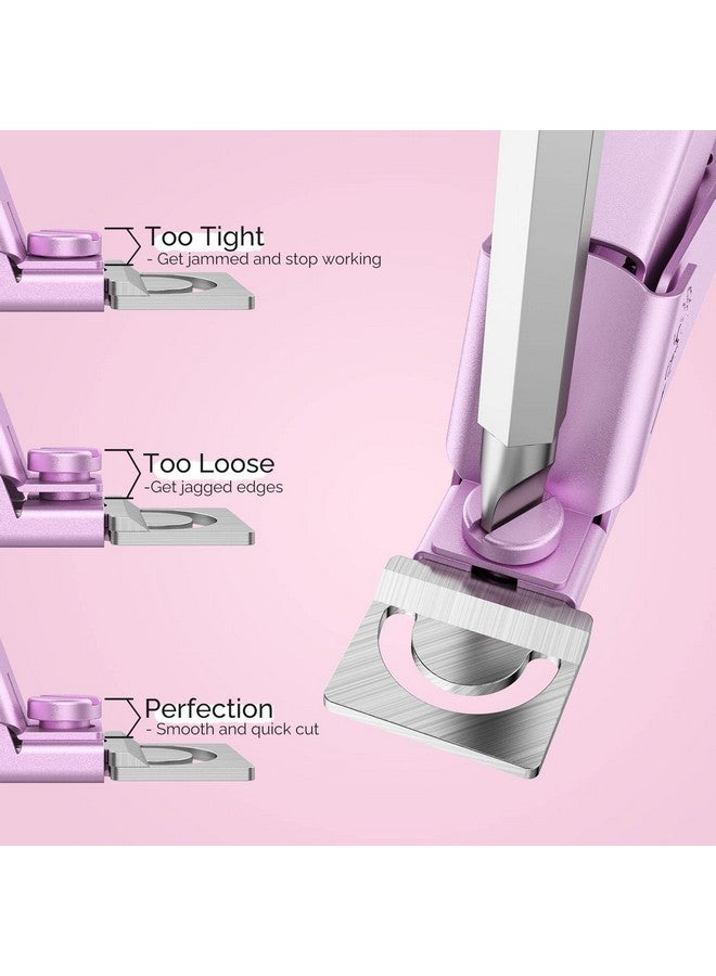 ميلودي سوزي مجموعة قصافات أظافر أكريليك من ميلوديسوسي، 4 في 1، قصافات أظافر قابلة للتعديل من الفولاذ المقاوم للصدأ لأطراف أظافر الأكريليك، مقص احترافي لبشرة الأظافر، مزيل لبشرة الأظافر، لون وردي - Image 5