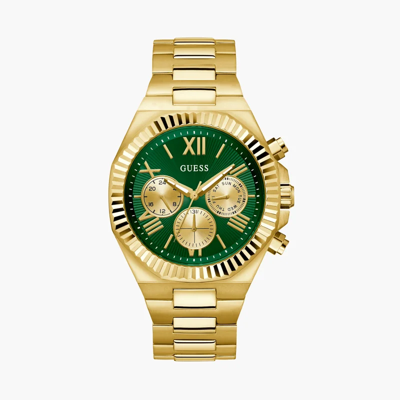 جس Gold Chronograph Watch for Men