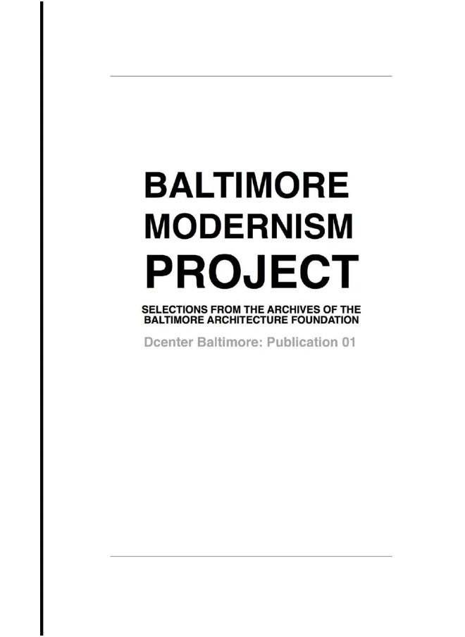 Baltimore Modernism Project: 01  - Image 1