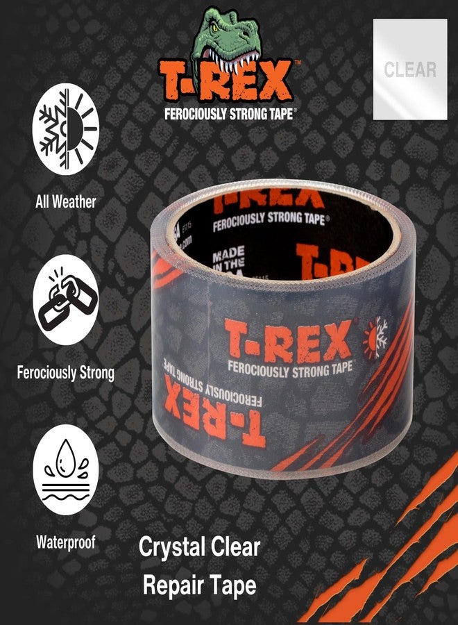 T-REX Ferociously Strong Repair Tape, Sticks to Wet Surfaces, All Weather and UV Resistant, 1.88" x 9 Yards, Clear, 1-Roll (241535) - Image 2