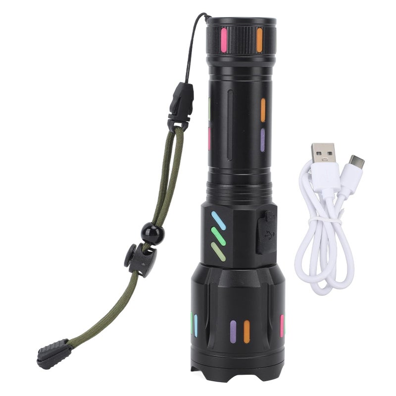 High Power LED Flashlight with Battery Level Display Long Range Outdoor Handheld Torch - Image 2