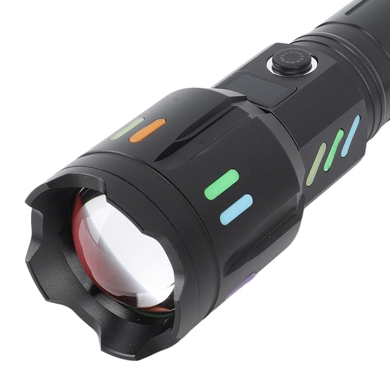 High Power LED Flashlight with Battery Level Display Long Range Outdoor Handheld Torch - Image 3