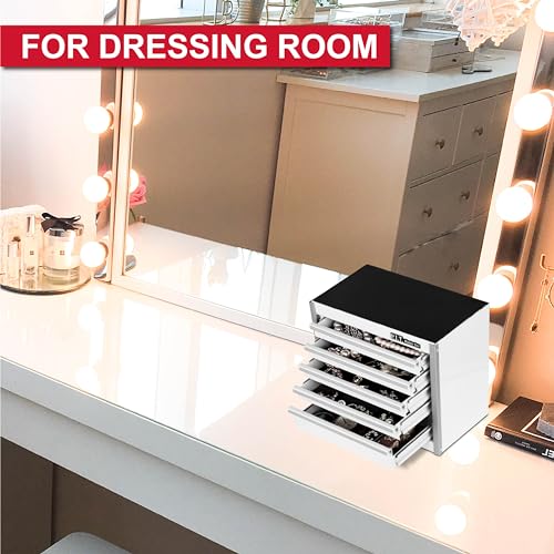 PIT P.I.T. Mini White Tool Box, Portable 5-Drawer Micro Roll Cab Steel Stackable Tool Box with Liner, White Small Tool Case for Tools Storage and Organizers, Home DIY - Image 5