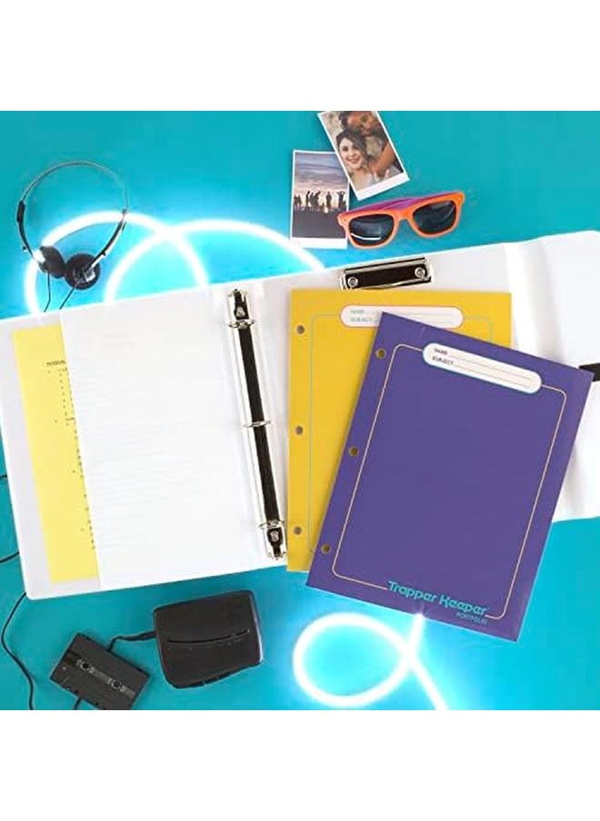 Trapper Keeper Binder Retro Design 1 Inch Binder Includes 2 Folders And Extra Pocket Metal Rings And Spring Clip Secure Storage Colorblock School Supplies 260038Fn Ecm