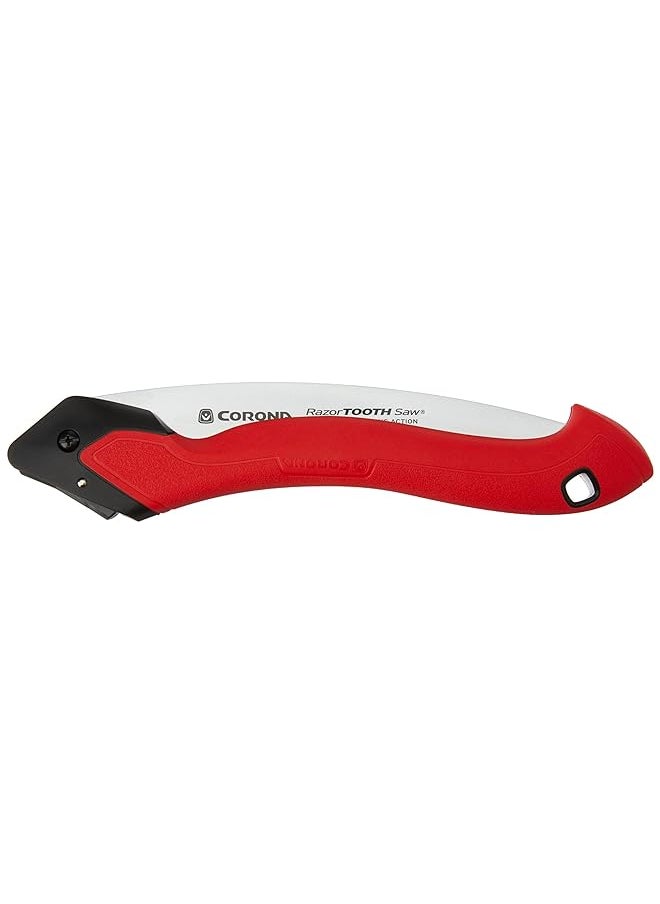CORONA - Tools 10 Inch Razortooth Folding Pruning Designed For Single Use Curved Blade Hand Saw Cuts Branches Up To 6 Inch In Diameter Rs16150 Red - Image 1